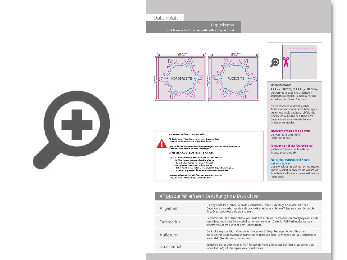 Product Bild displaykarton_in_schneeflocke-form_konturgefr__st___beidseitig_4_4-farbig_bedruckt